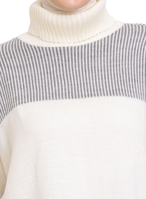 Forest Grey Striped Pullover Design 1 - Khotwh